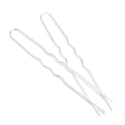 50Pcs Simple U Shape Metal Hairpin Wavy Hair Sticks Hair Forks Updo Bun Holder Clips Vintage Headwear DIY Hair Styling Tools