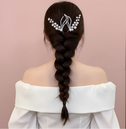 Pearl & Crystal hair pin