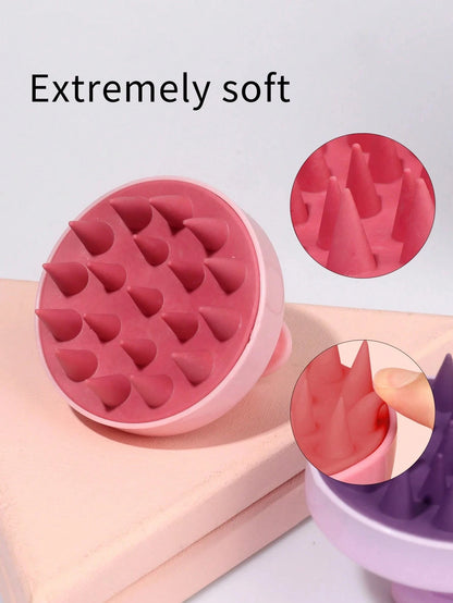 1PC Silicone Scalp Massager Hair Washing Brush, Wet & Dry Soft Silicone Comb Teeth For Scalp Care,Hair Cleansing Bath Brush
