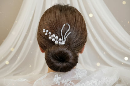 Pearl & Crystal hair pin