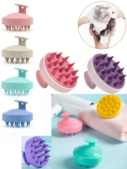 1PC Silicone Scalp Massager Hair Washing Brush, Wet & Dry Soft Silicone Comb Teeth For Scalp Care,Hair Cleansing Bath Brush
