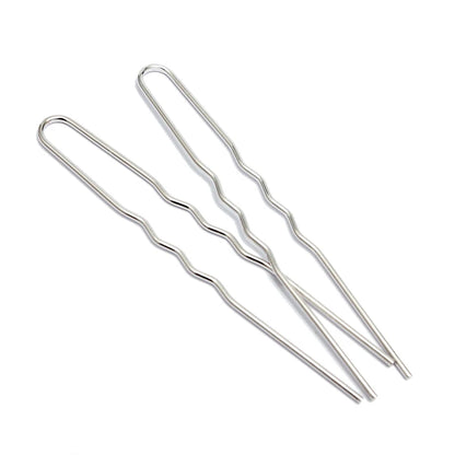 50Pcs Simple U Shape Metal Hairpin Wavy Hair Sticks Hair Forks Updo Bun Holder Clips Vintage Headwear DIY Hair Styling Tools