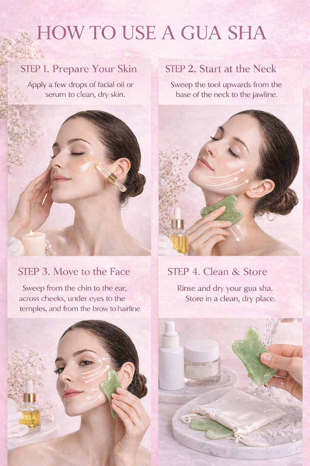 Instructions on how to use a gua sha tool 